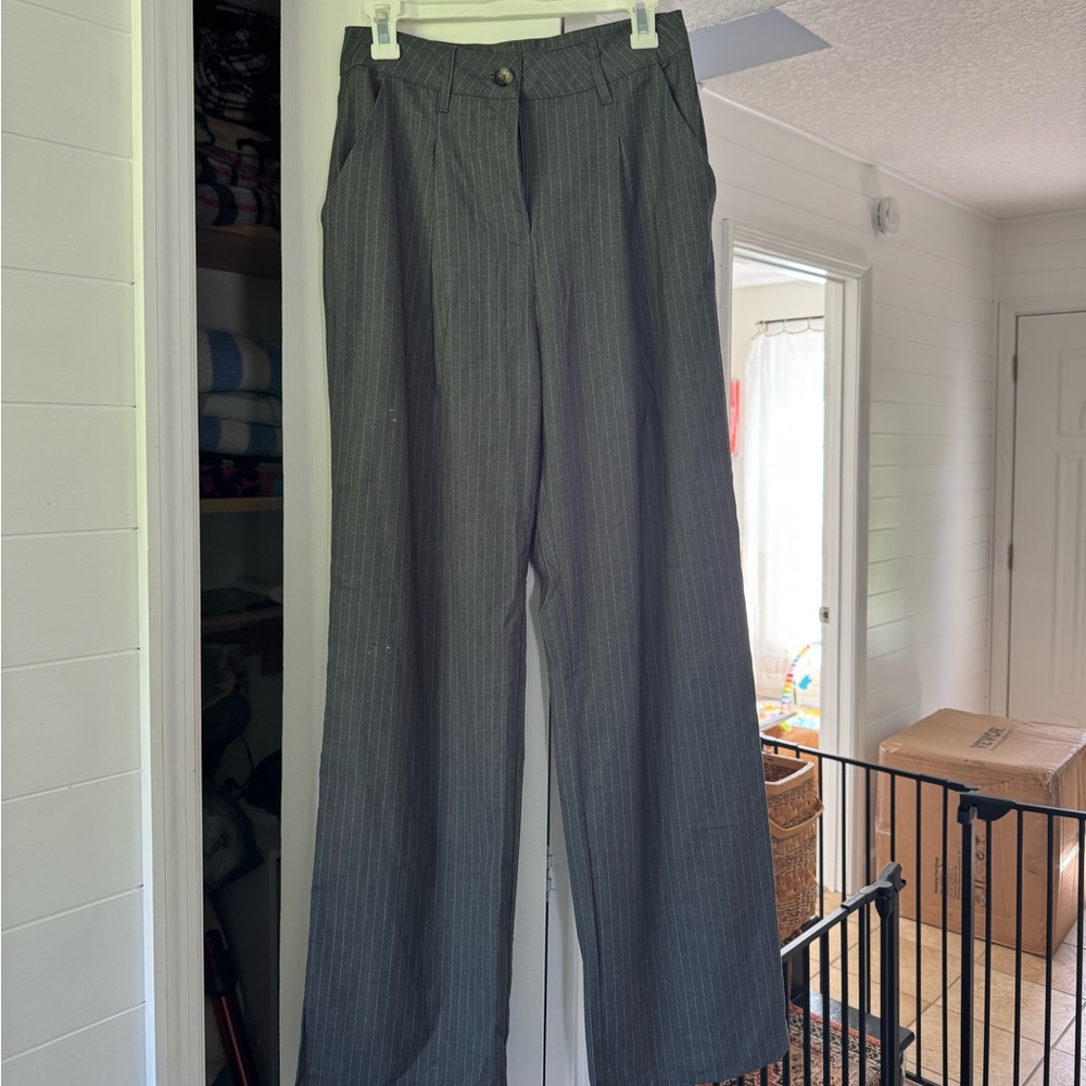 Women’s pinstripe wide leg pants